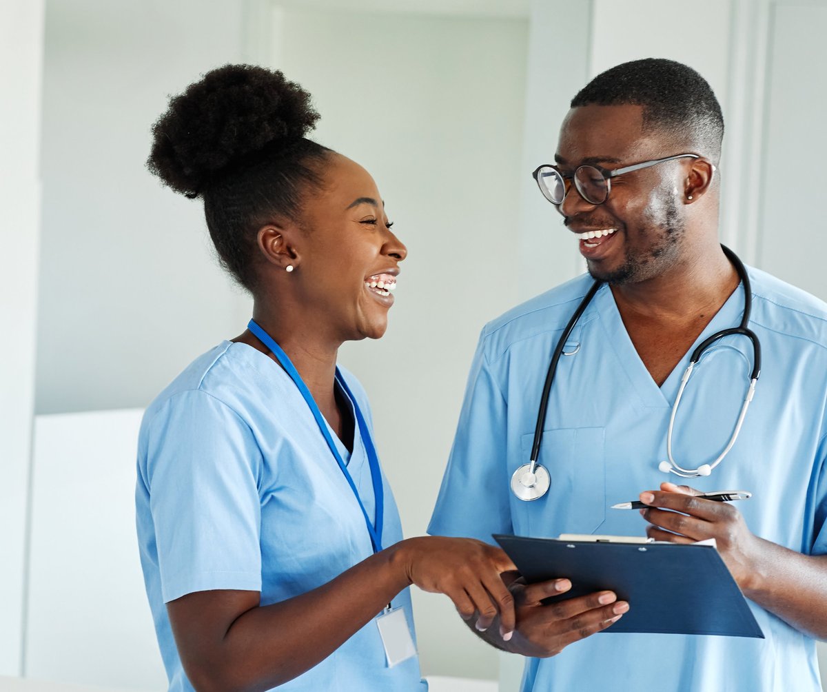 Portrait of a group of doctors or nurses and health care workers